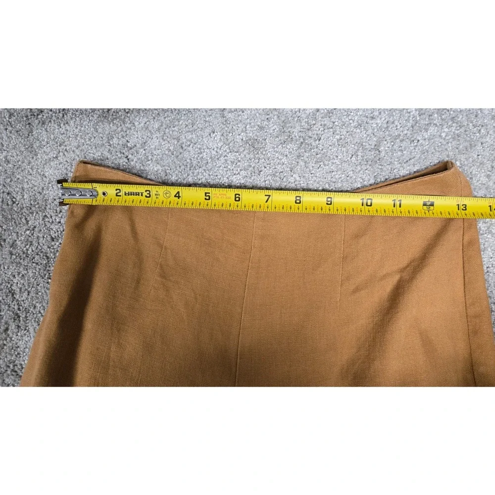 Reformation 100% Linen High Rise Straight‎ Leg Pants Tan Ochre Womens Size 0
